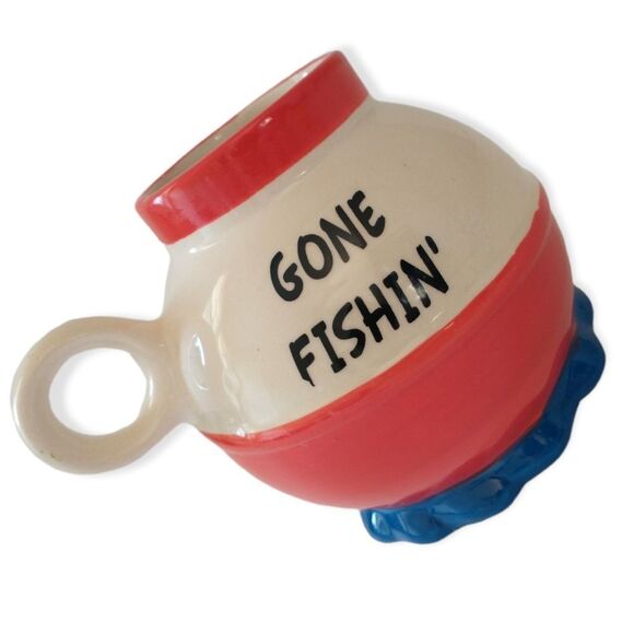 Fishing Lure Bobber Ceramic Mug Bigmouth Inc Gone Fishing Cup Tea Coffee 20oz - Picture 2 of 16
